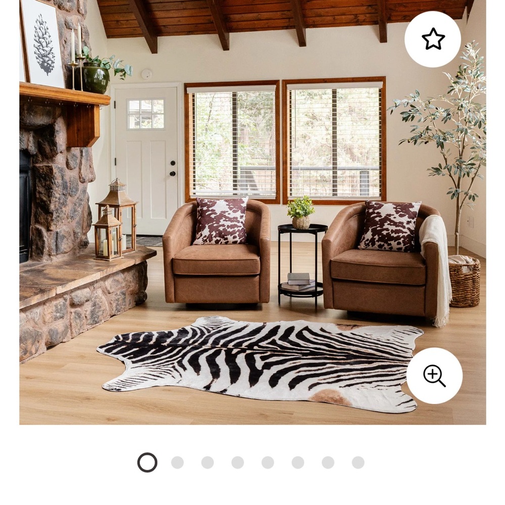 Native Zebra Print Faux Cowhide Rug